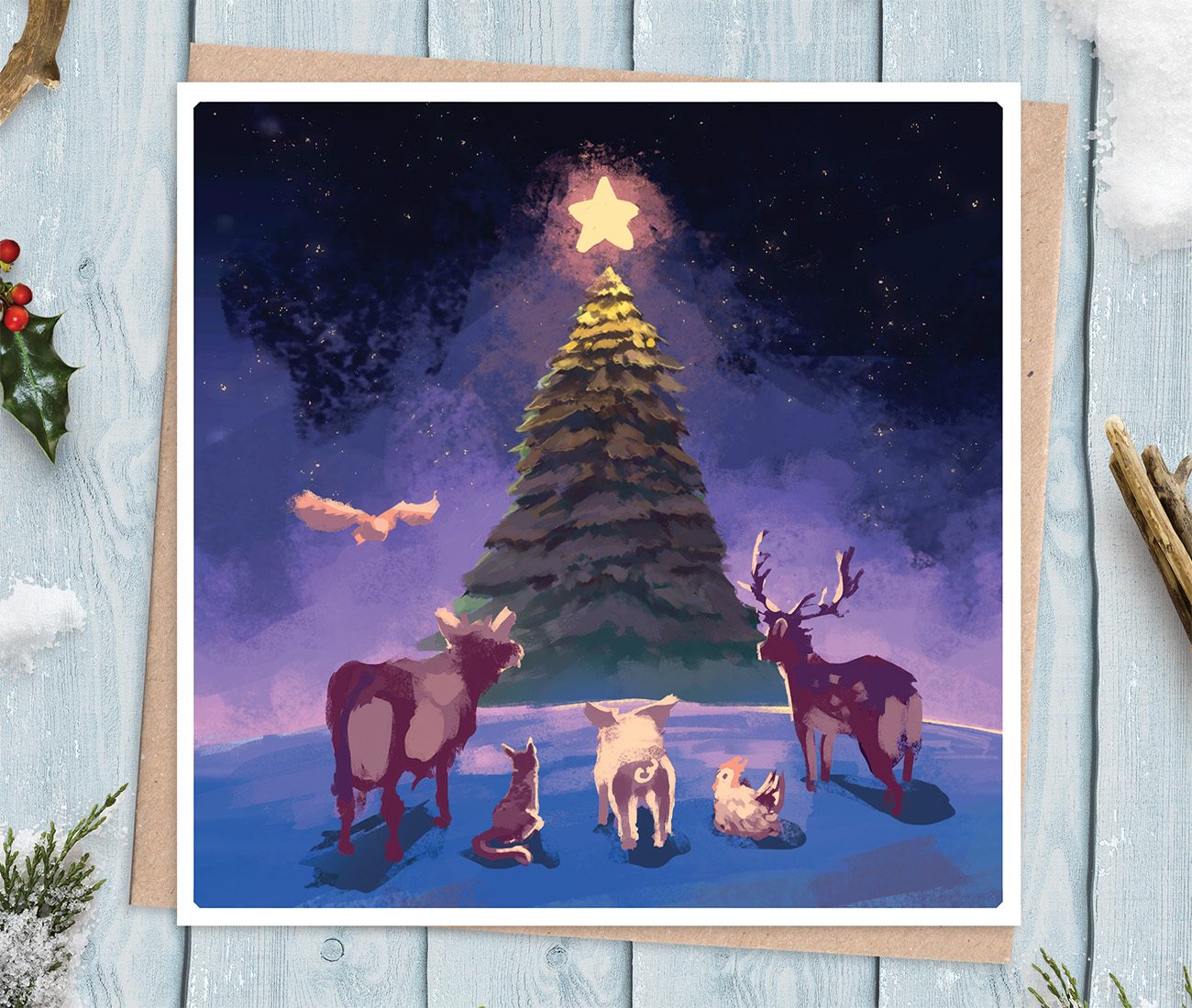 1 Tree Cards Vegan Festive Card - Animal Equality