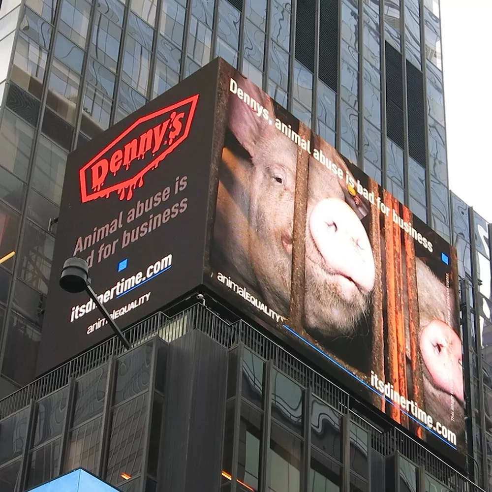Denny's billboard in Times Square. 