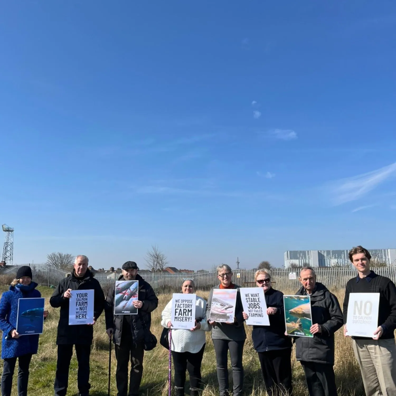 Animal Equality supports the local resistance against UK’s first fully on-land salmon mega-farm