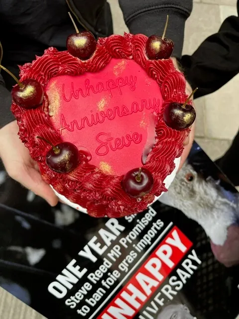 An 'unhappy anniversary' cake 