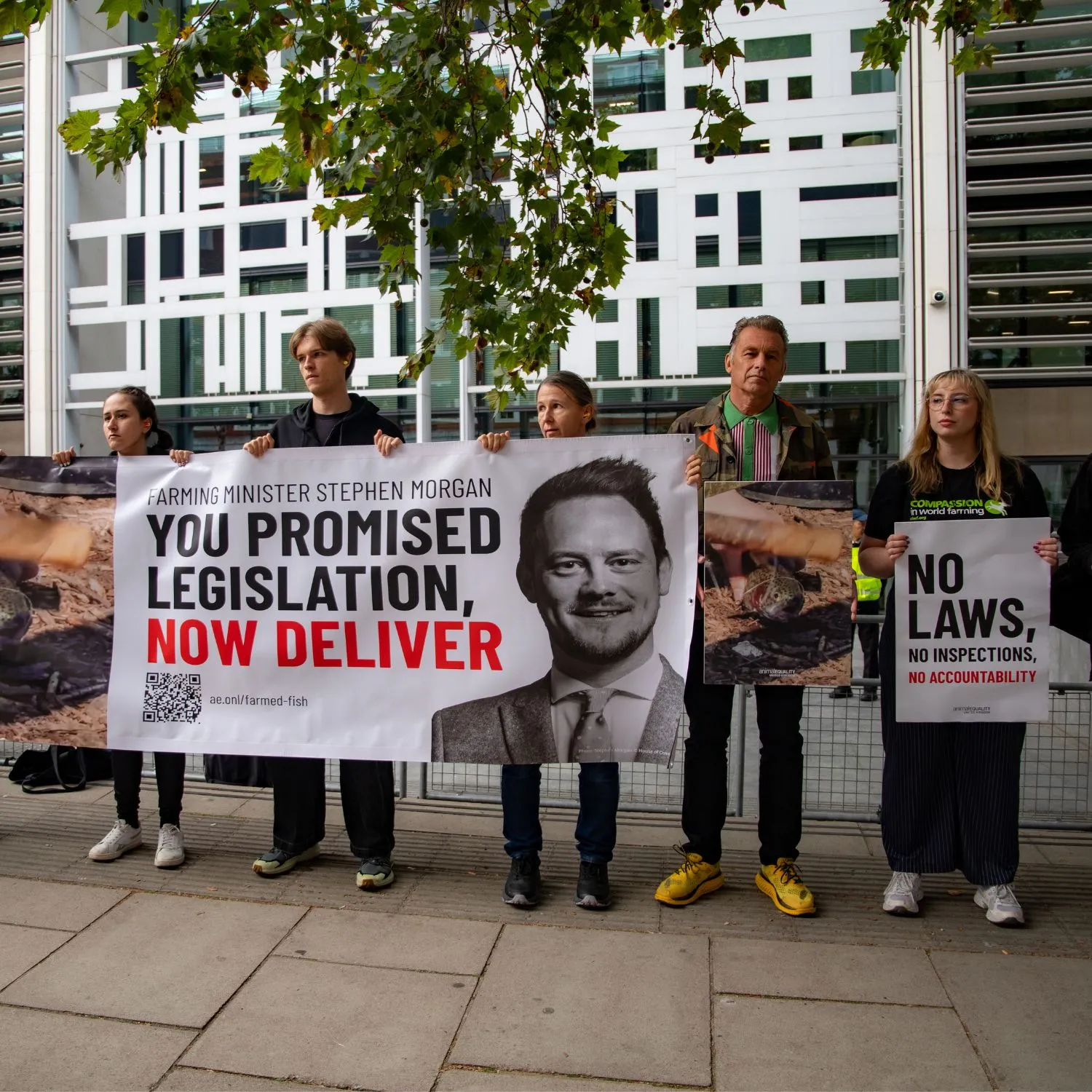 Historic first as Animal Equality protests for farmed fish in England